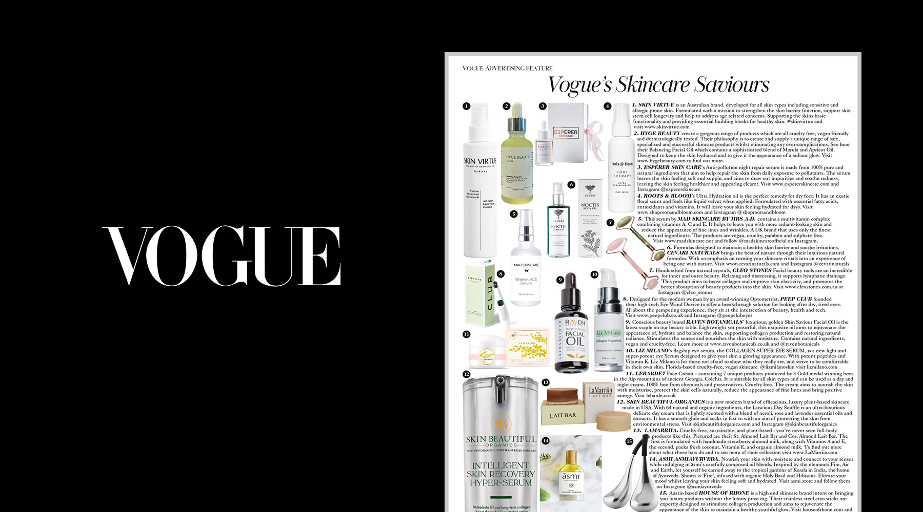 British Vogue: Skincare Saviours February 2021 Issue