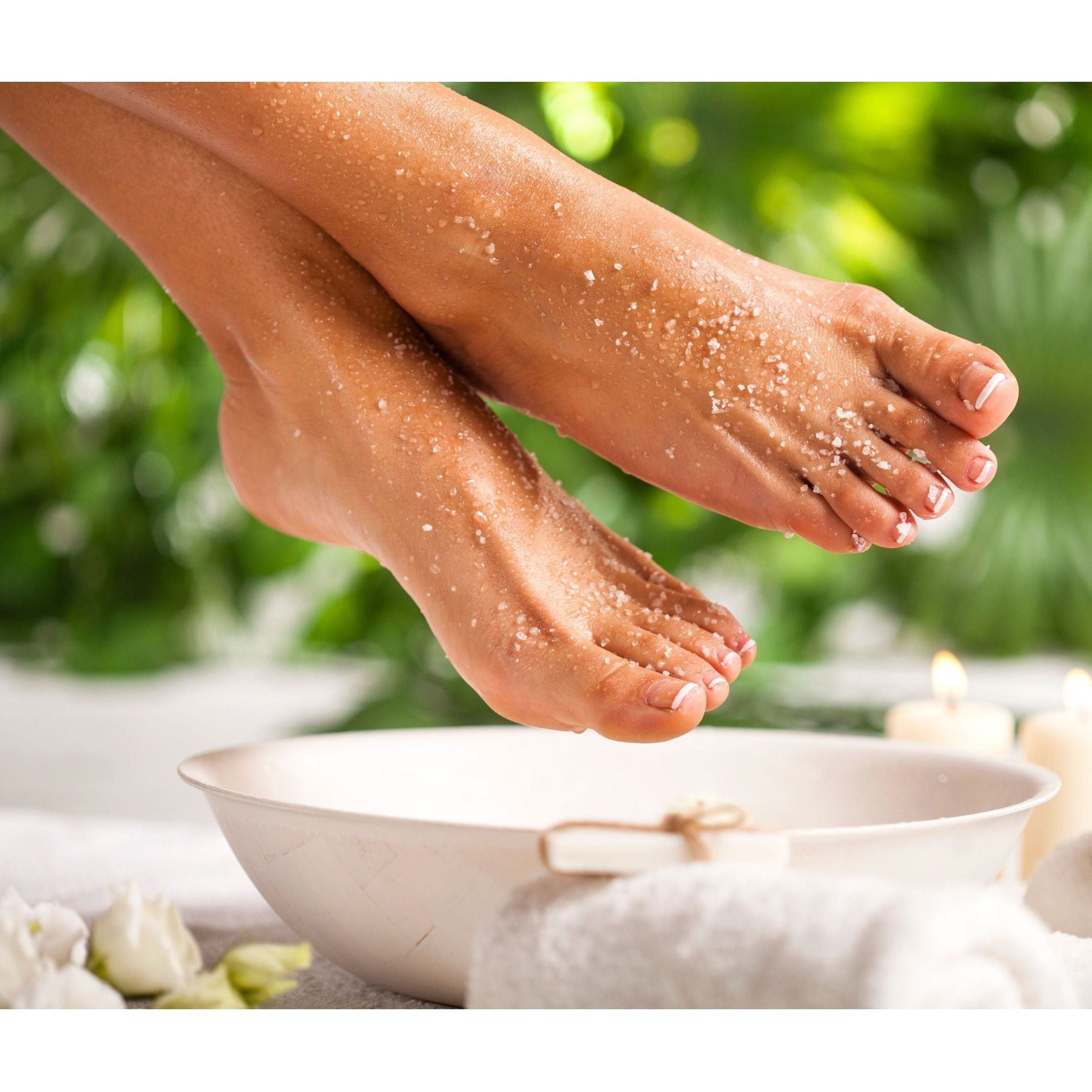 Exfoliating Sugar Scrub on Feet - Lavender Patchouli Scent by Roots and Bloom Skin Care