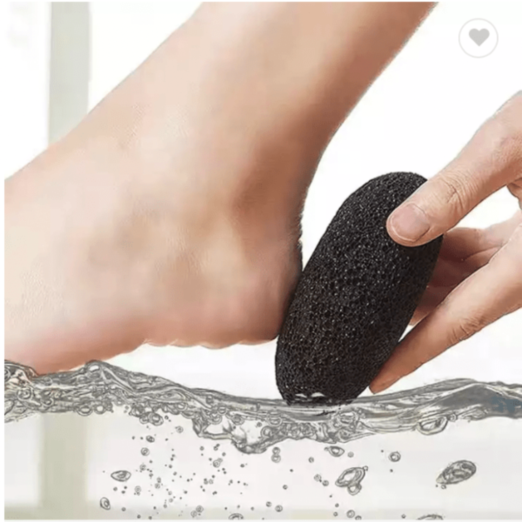 Pumice Stone being applied to heels